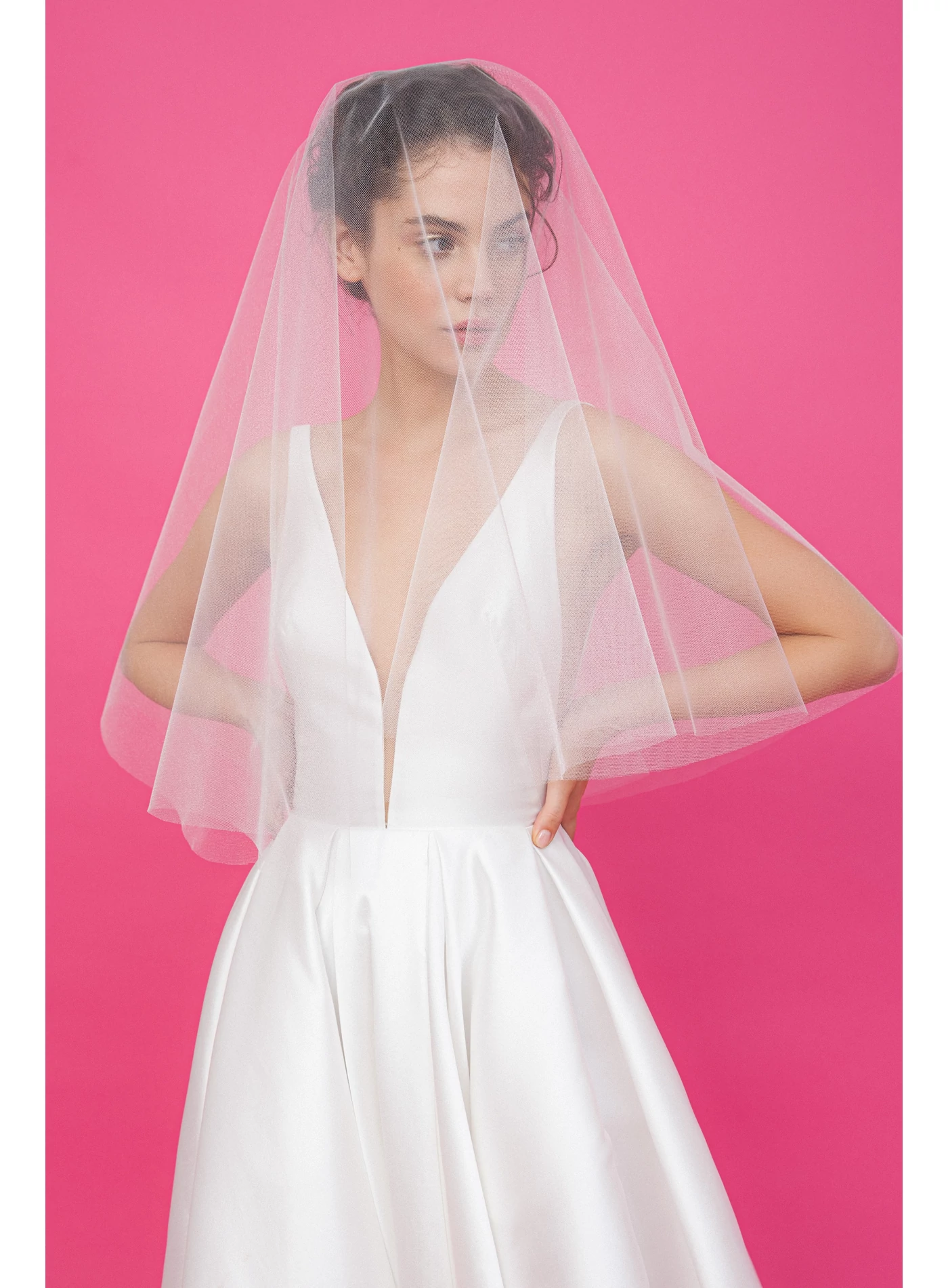 Rövid kristálytüll fátyol