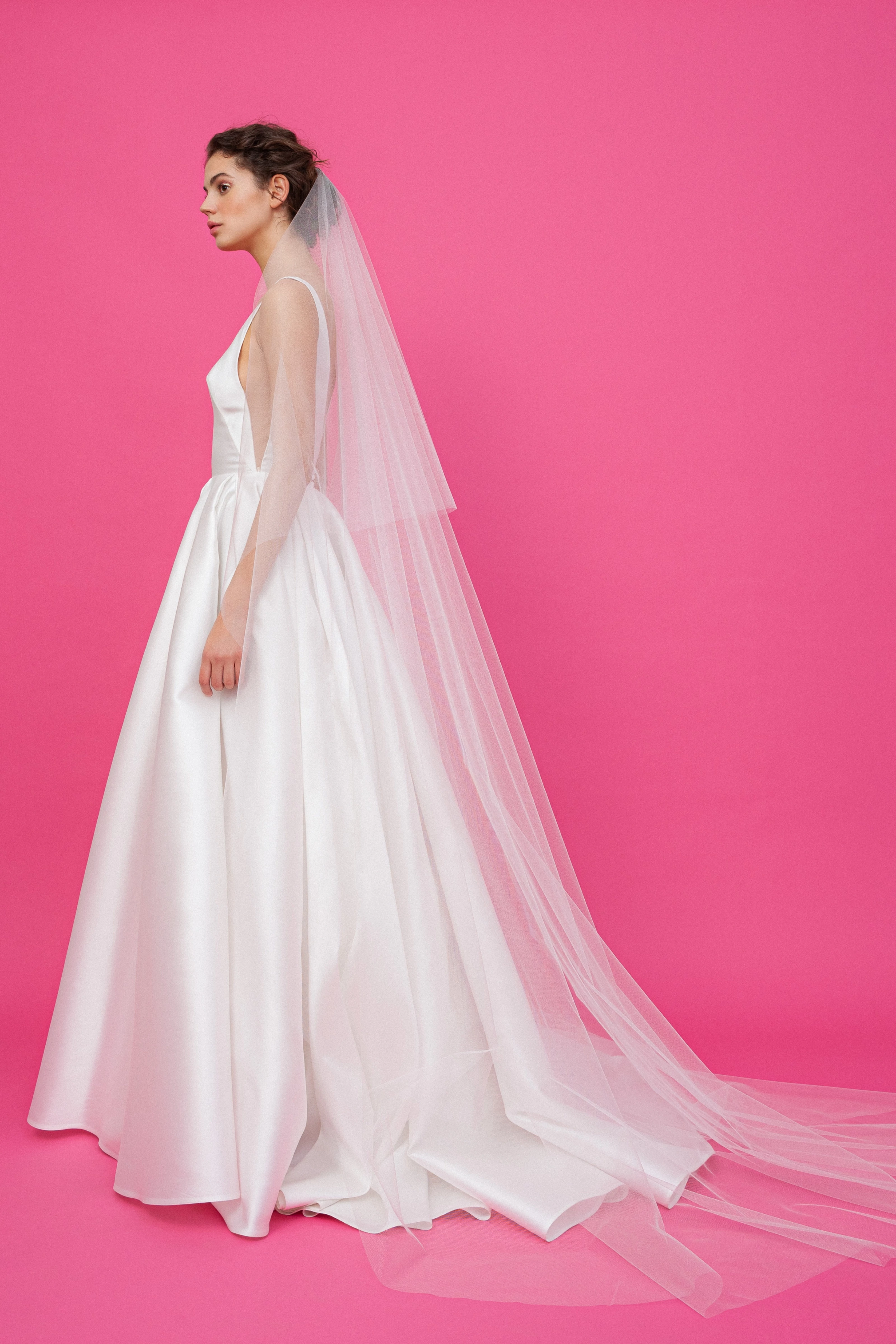 Hosszú kristálytüll fátyol