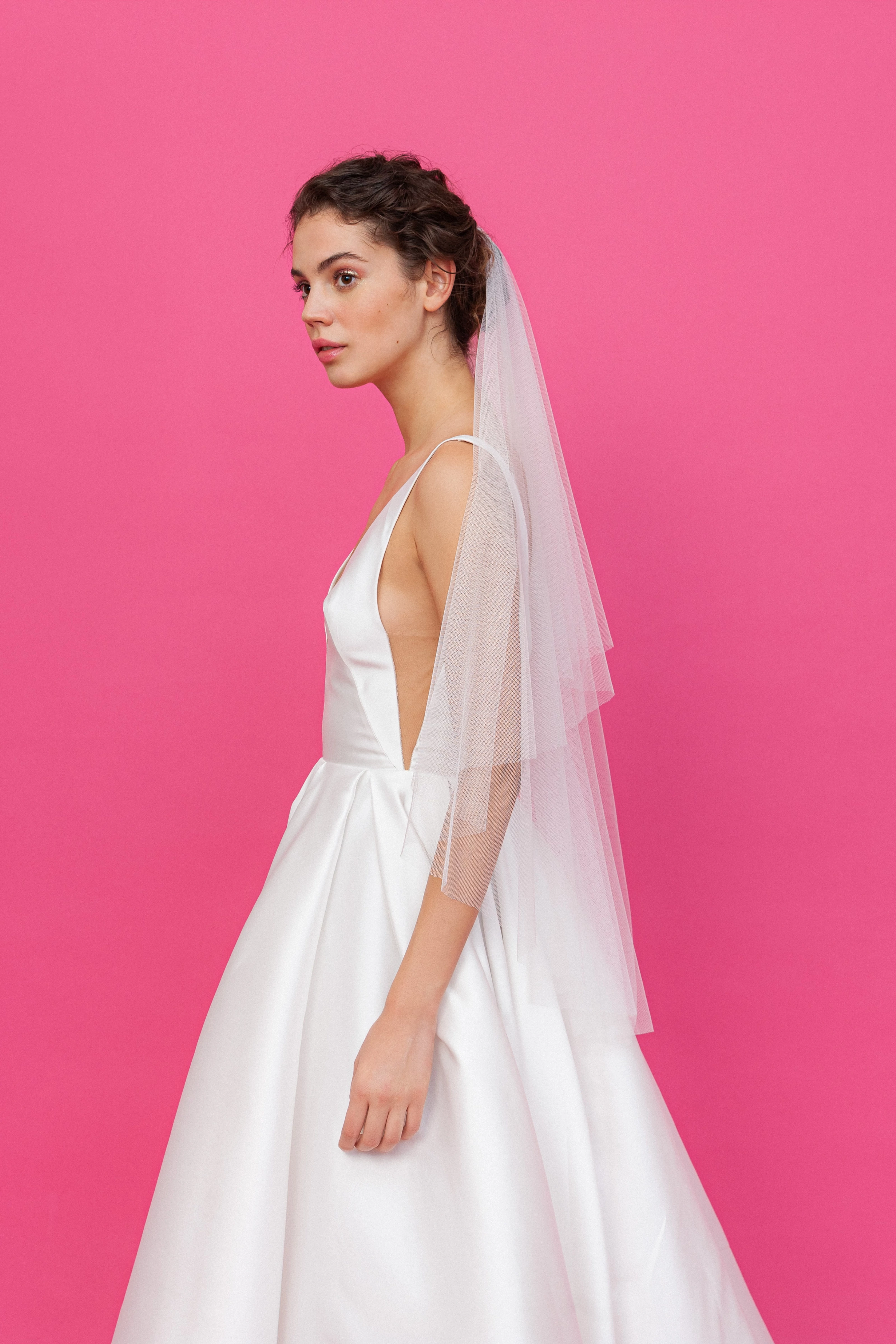 Rövid puhatüll fátyol