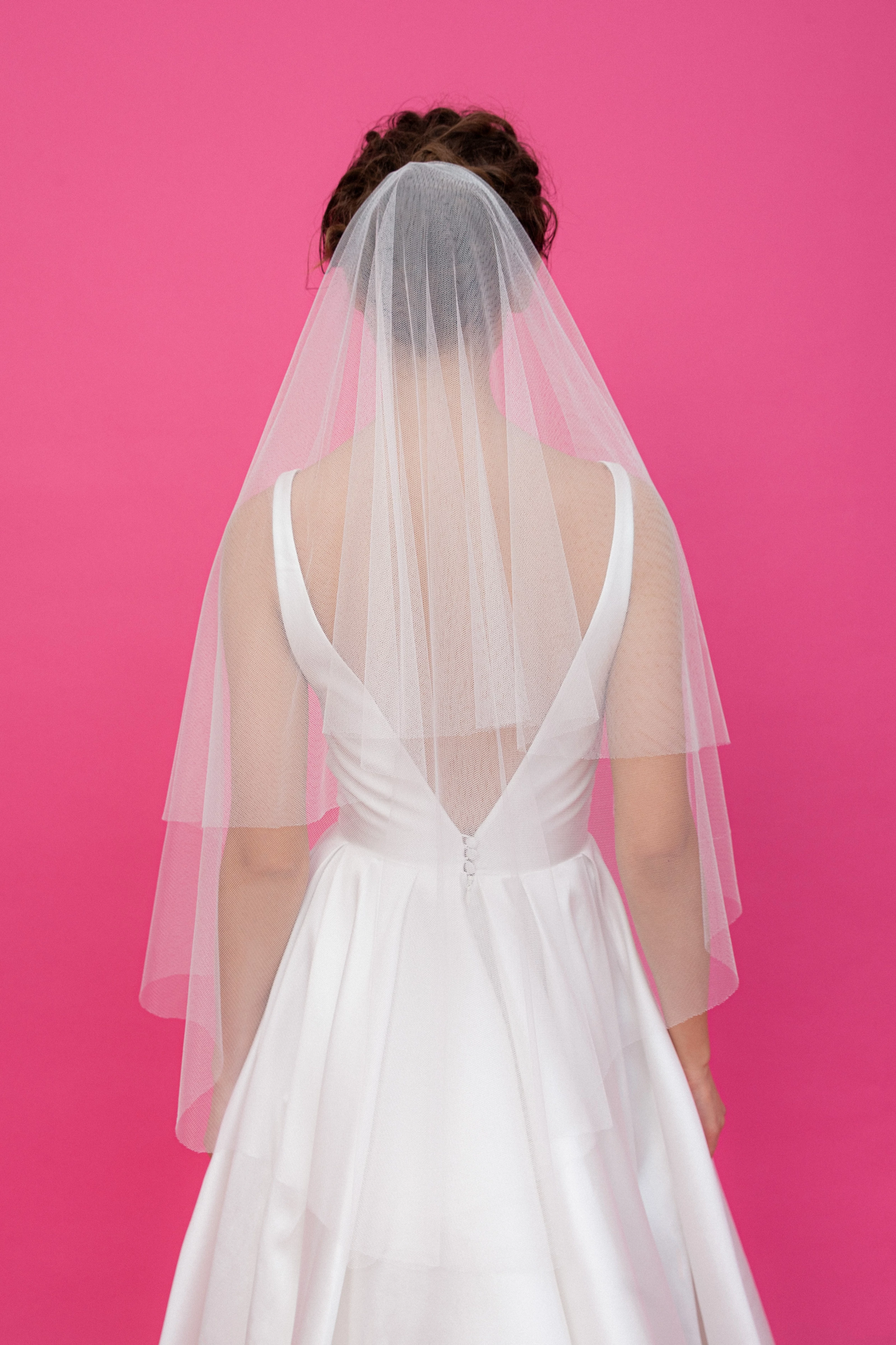 Rövid puhatüll fátyol