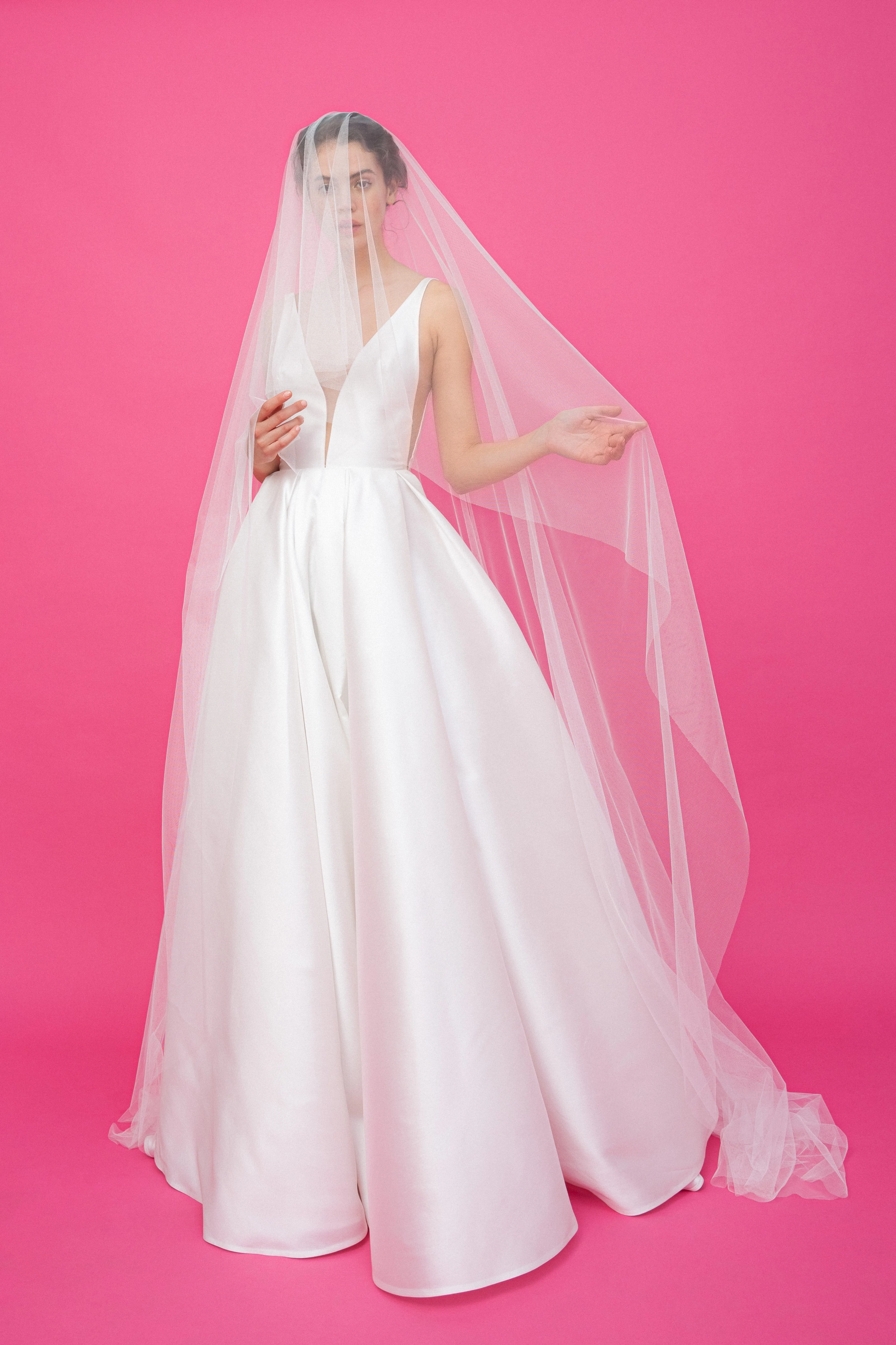 Hosszú puhatüll fátyol