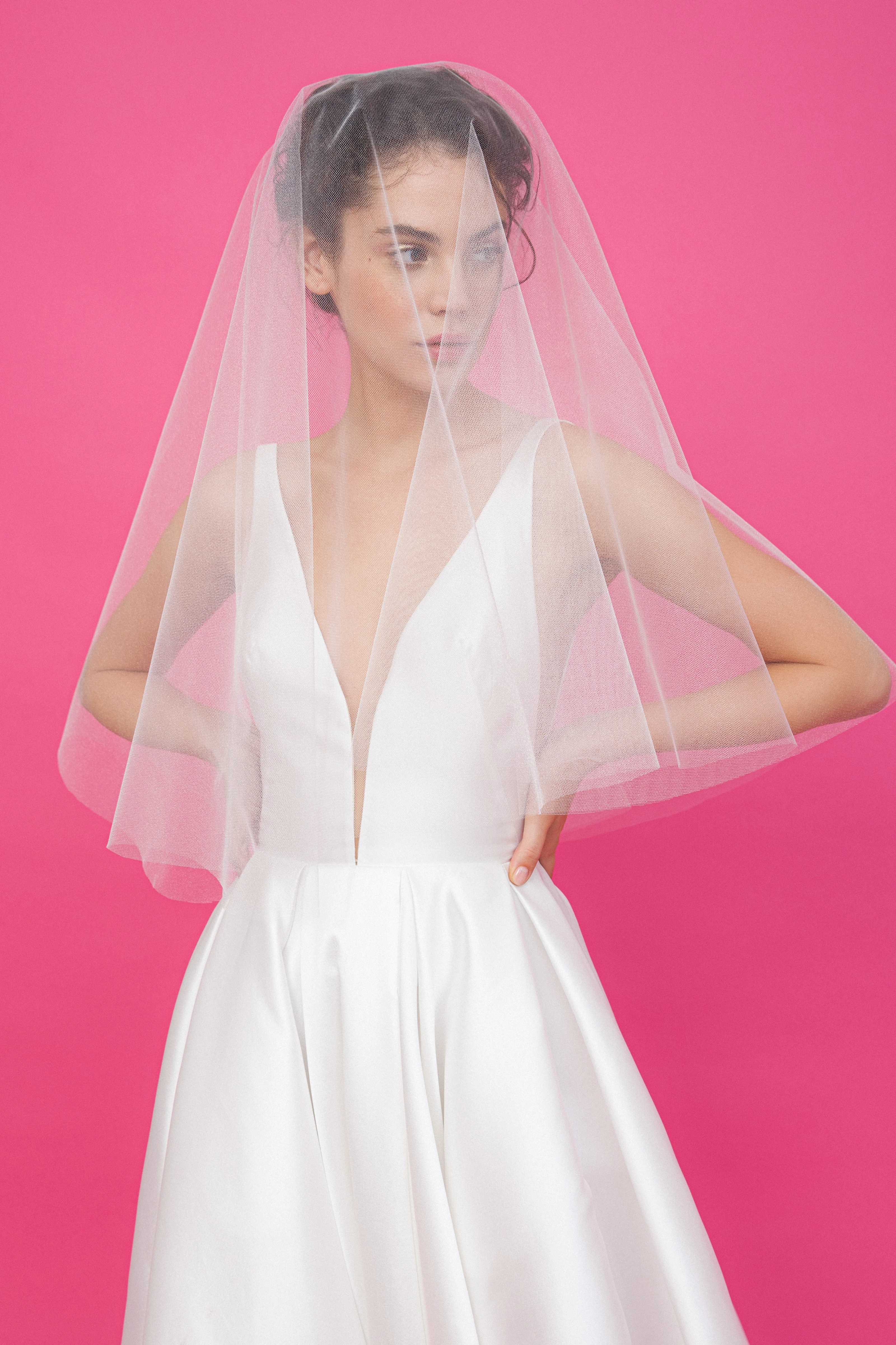 Rövid kristálytüll fátyol