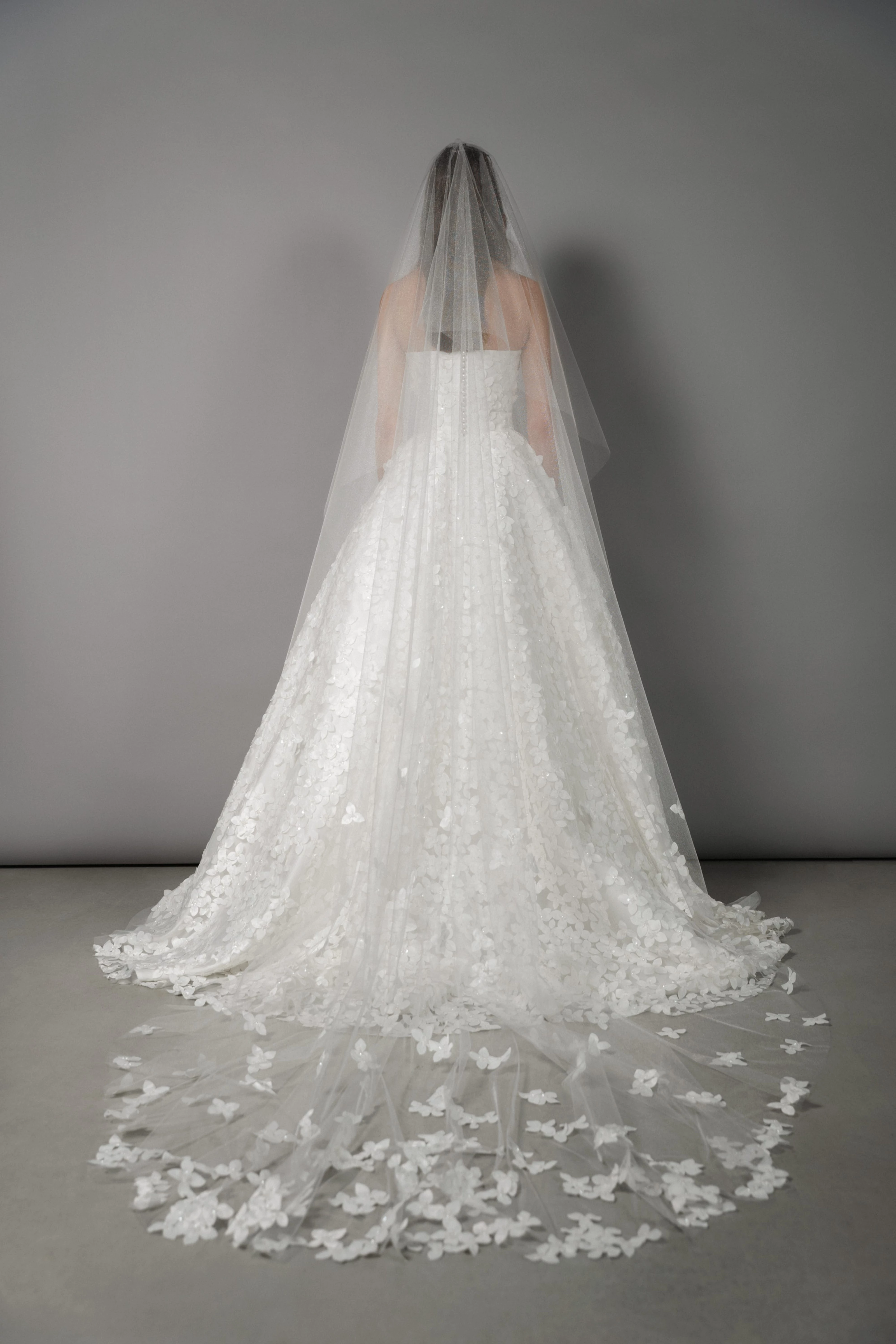 Hosszú applikált fátyol