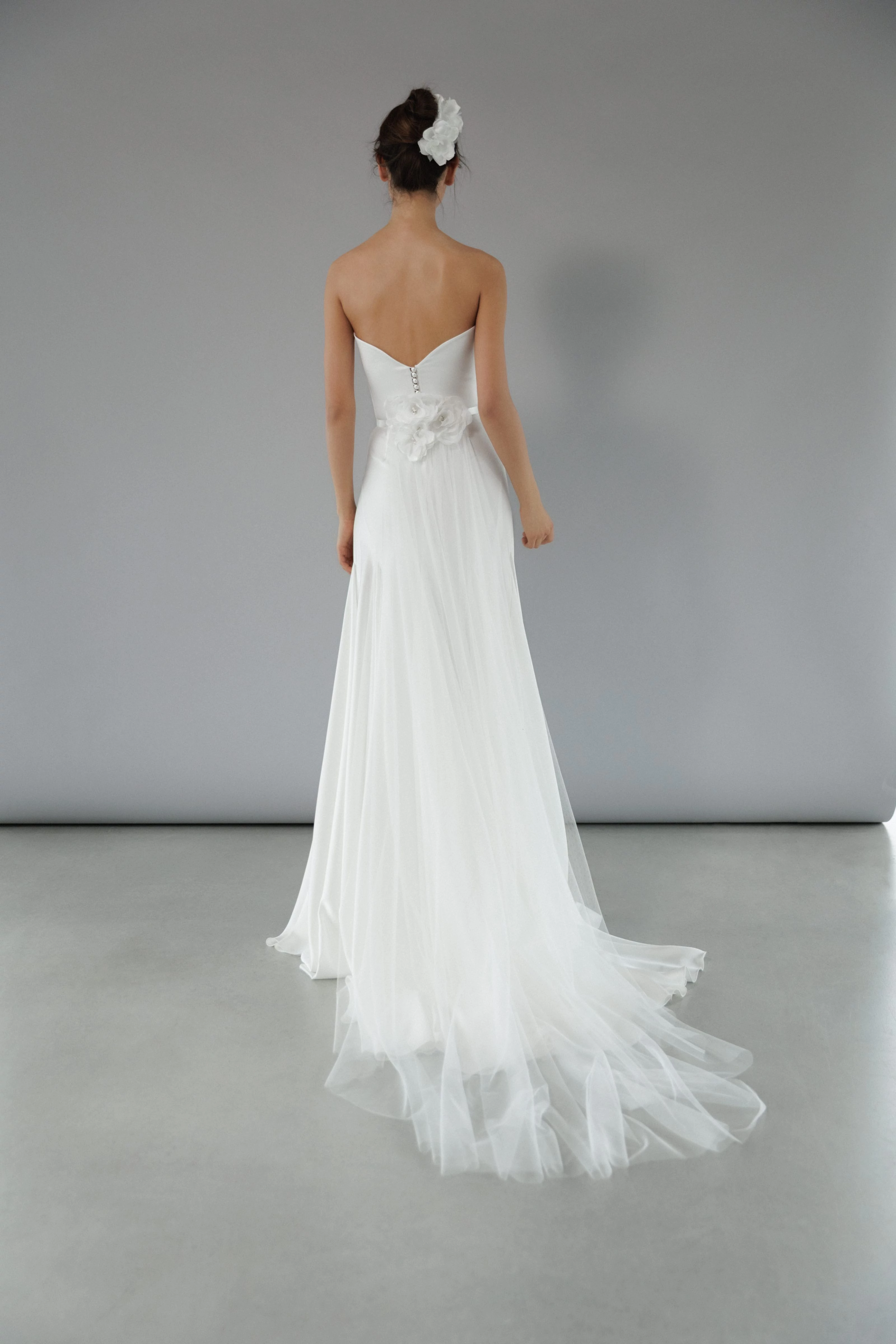 Tulle overskirt with satin belt