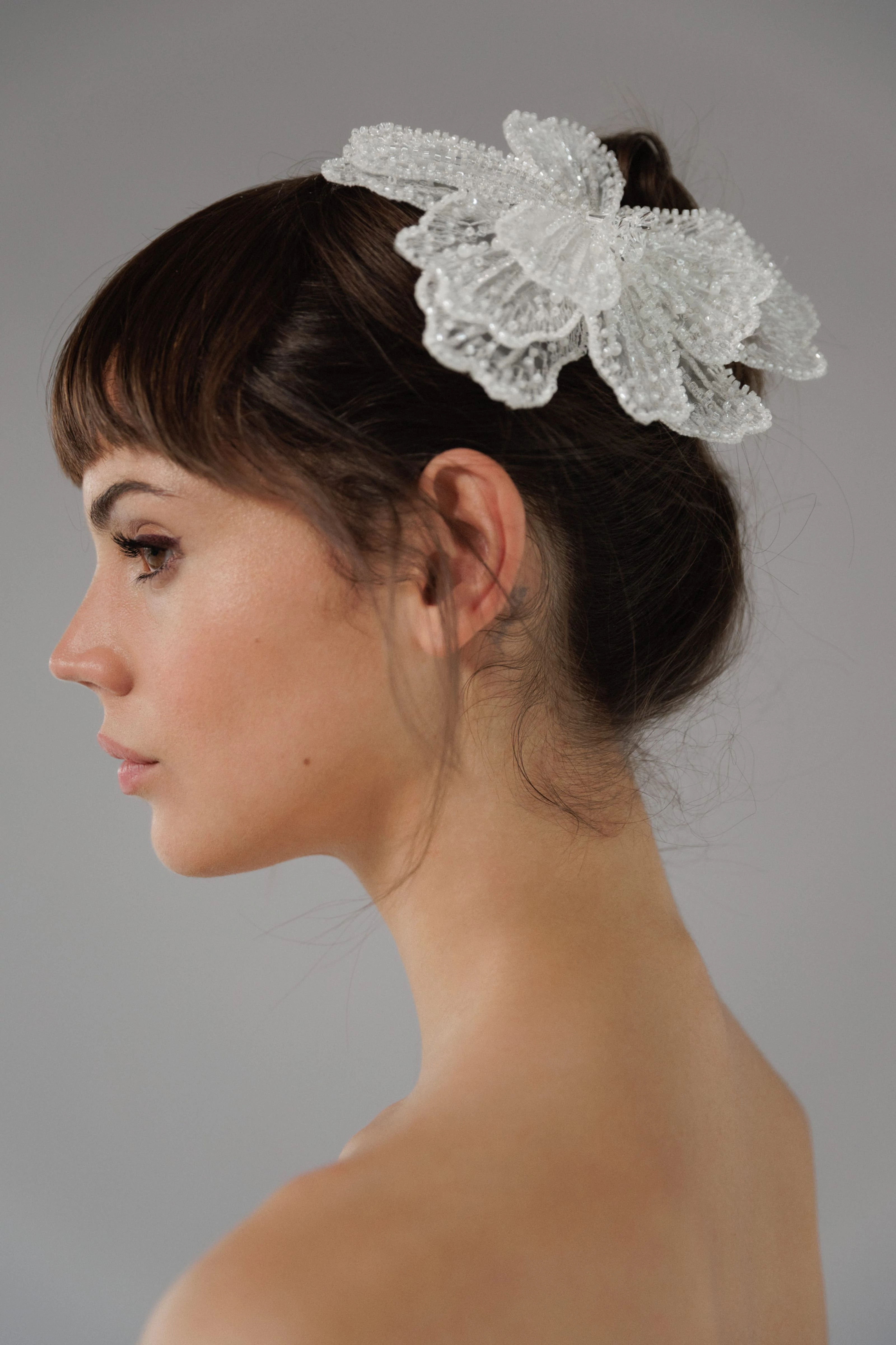 Beaded floral hairpin